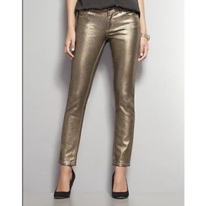 NY & CO Gold Metallic Jeans NWT Size 4